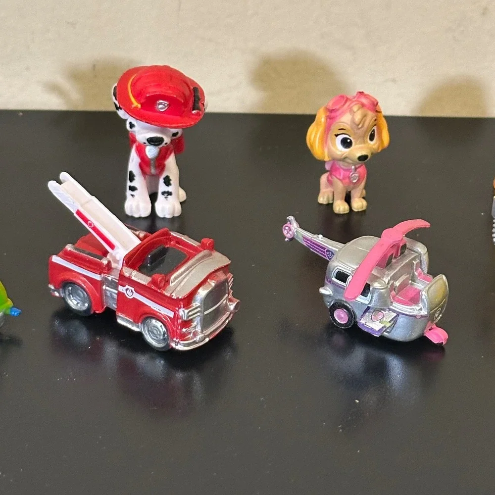 Paw Patrol Mini Figures and Vehicles Lot Chase Marshall Skye Rubble Rocky